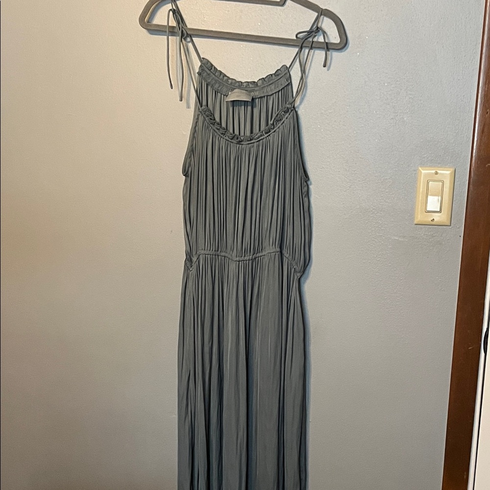 Modern Citizen Gray Sleeveless Maxi Dress with Braided Neckline
